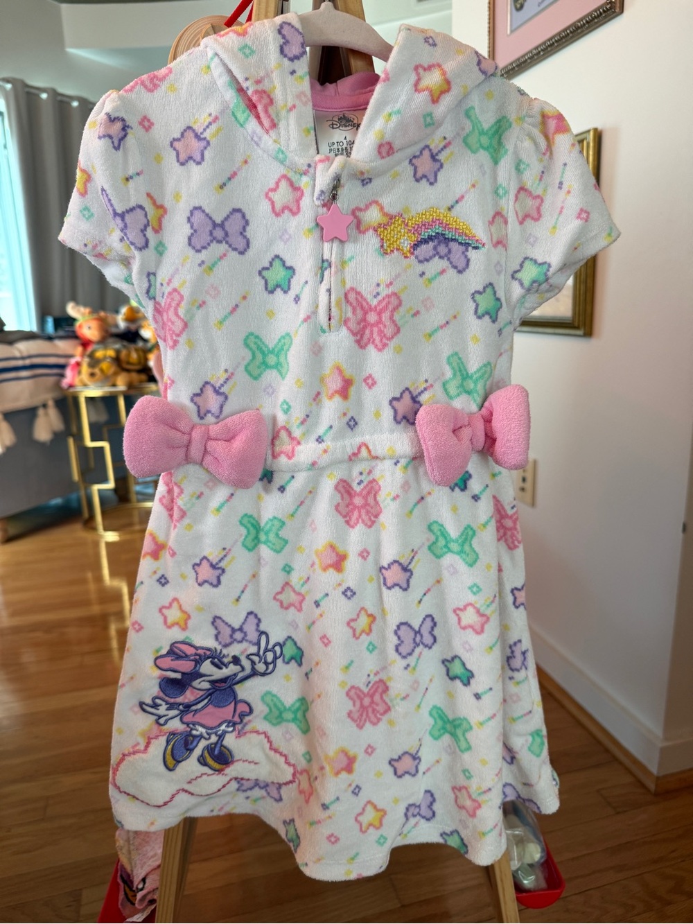 Disney Store Minnie Mouse Girls Hooded Swim Cover Up Size 4